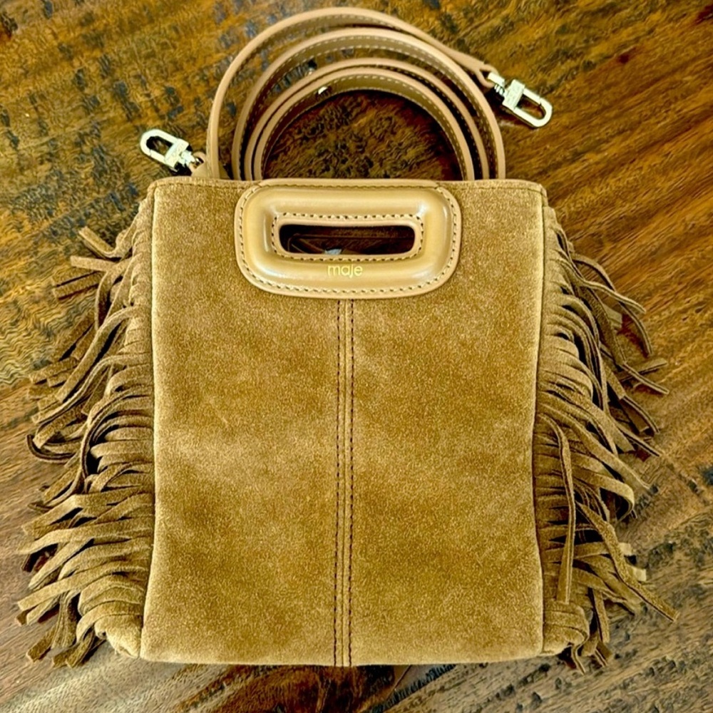 Maje mini suede bag